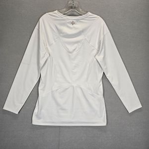 Tommie Copper White Long Sleeve Shoulder Support 2XL Upper Back Pain Brace Shirt